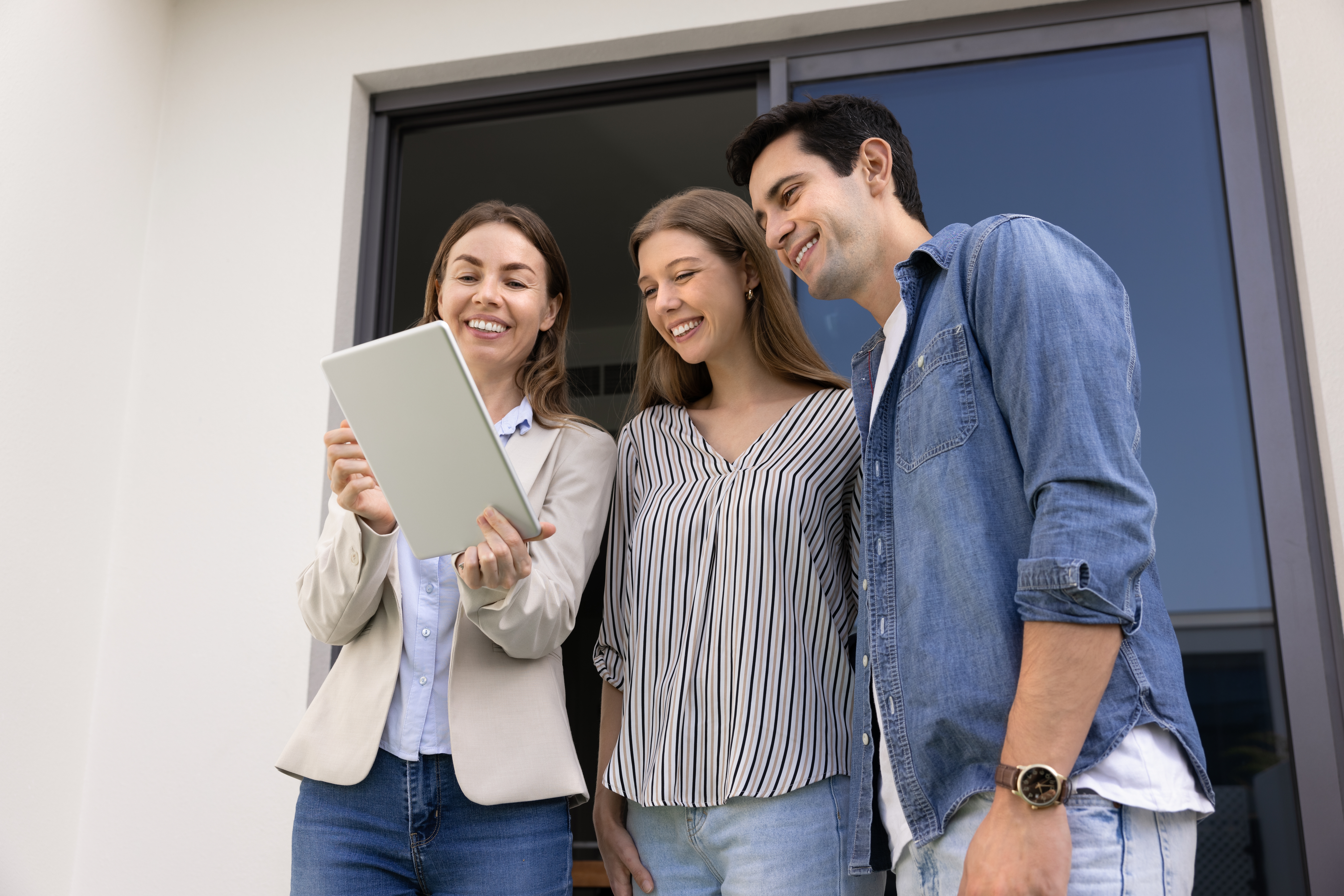 A sales rep representing a brand talking to the customers.